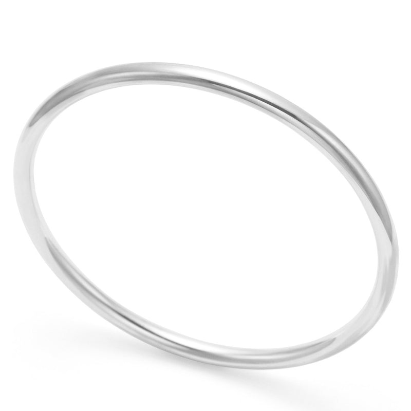 [Australia] - Heather Needham Sterling Silver Bangle - Plain round silver bangle - Size: 70mm (63mm internal) x 4mm thick. Gift boxed 3003 B45 