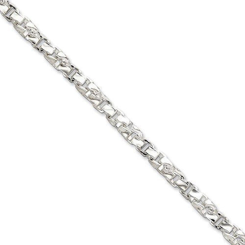 [Australia] - 10.5 Inch Twisted Box Link Sterling Silver Anklet/Ankle Bracelet/Ankle Chain - 925 Sterling Silver - Adjustable 9.5" to 10.5" Inch / 24 to 27 cm - Anklets for Women. SVNT150 