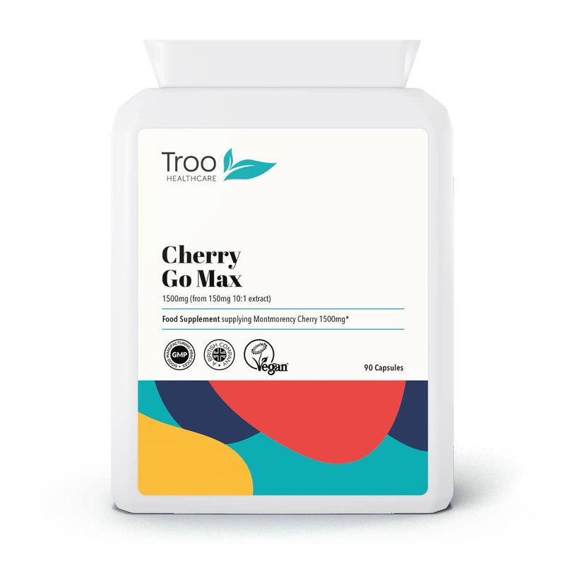 [Australia] - Troo Cherry Go Max Montmorency Cherry 90 Vegan Capsules 3000mg Per Serving - High Strength Freeze Dried Sour Cherries Extract - UK Manufactured to GMP Standards 
