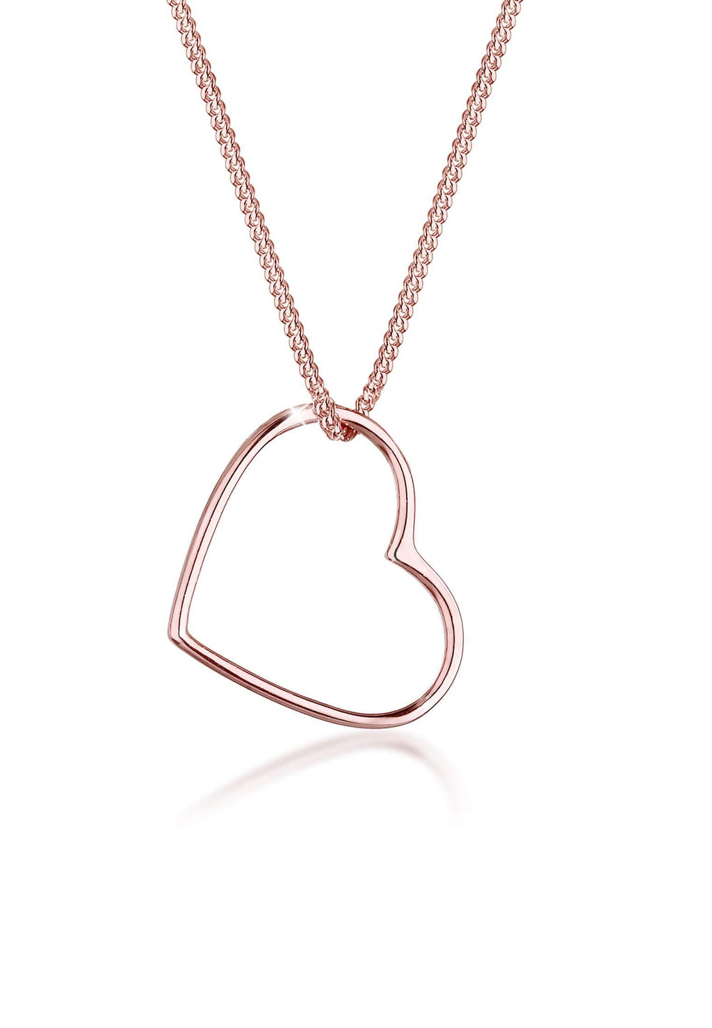 [Australia] - Elli Necklace Women Heart Pendant Filigree in 925 Sterling Silver 45 Rose Gold 