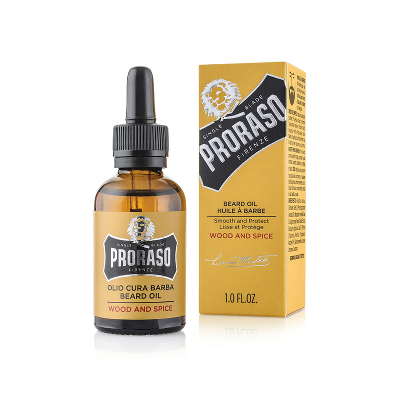 [Australia] - Proraso Beard Oil, Wood and Spice, 30ml, Scented Beard Softener For Men Softens and Protects Long, Bristly Beards, Made in Italy 