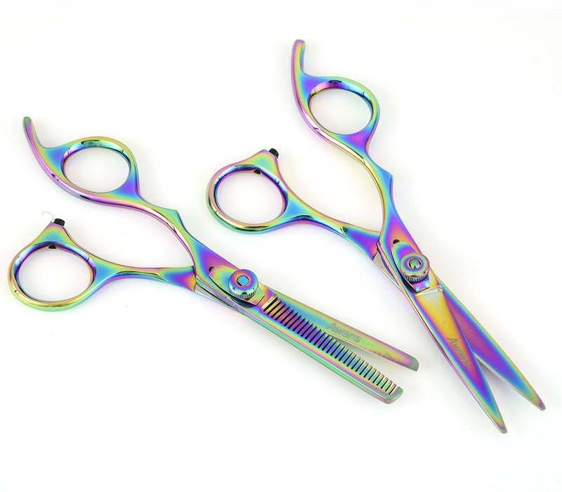 [Australia] - Awans Professional Left Handed Hairdressing Barber Salon Scissors 6 inch, Thinning Scissors 6 inch Set 