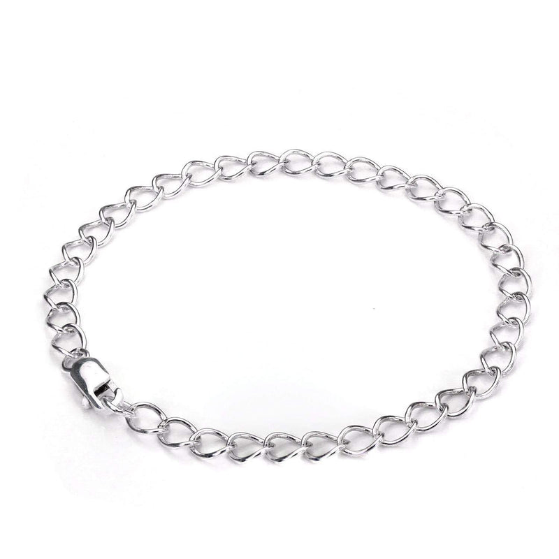 [Australia] - Sterling Silver Light 4.5mm Curb Chain Charm Bracelet with Lobster Clasp 19.0 Centimetres 