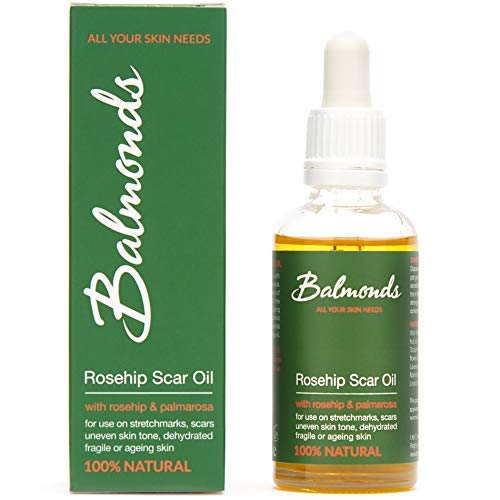 [Australia] - Balmonds Rosehip Scar Oil 50ml - Cold Pressed 100% Natural Oil - Removes Scars, Skin Markings, Uneven Skin Tone, Acne Scars and Stretch Marks - Hydrating, Nourishing & Moisturising 