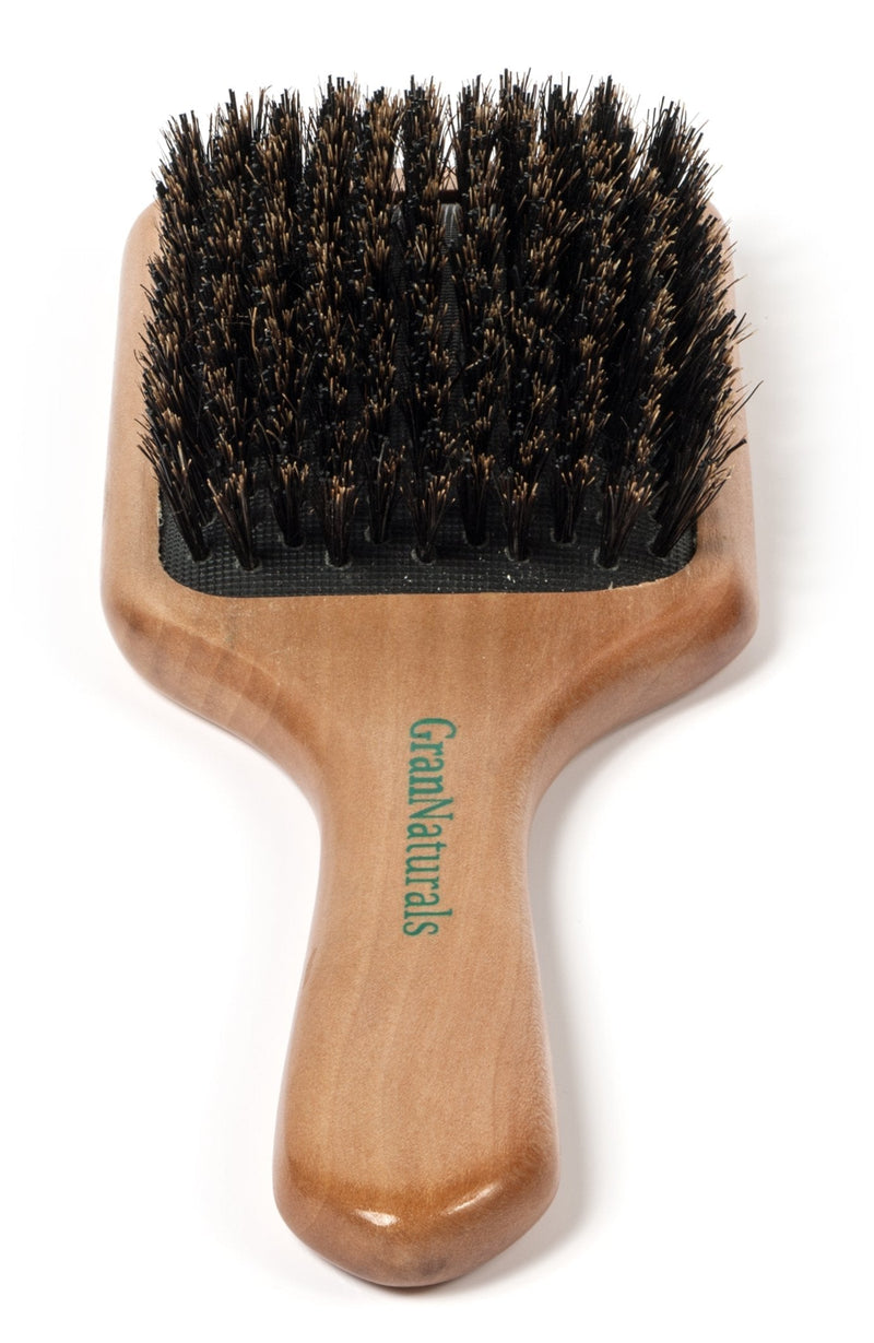 [Australia] - Boar Bristle Hairbrush for Women and Men - Natural Wooden Large Flat Square Paddle Hair Brush 