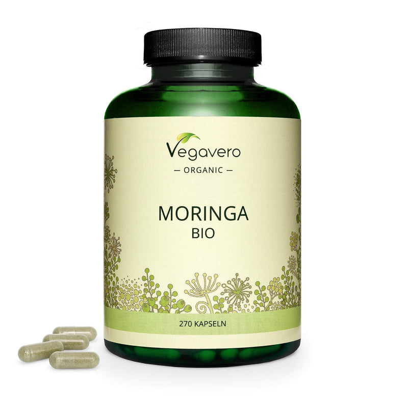 [Australia] - Organic Moringa Oleifera 1800mg Vegavero® | 270 Capsules | Pure Moringa Leaf Powder from Sri Lanka | Vegan & NO Additives | Natural Source of Proteins, Vitamins & Minerals 