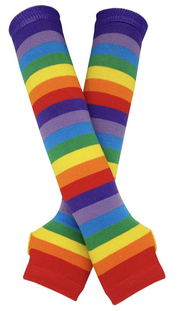 [Australia] - Punk Gothic Rock Long Arm Warmer Fingerless Gloves Rainbow 