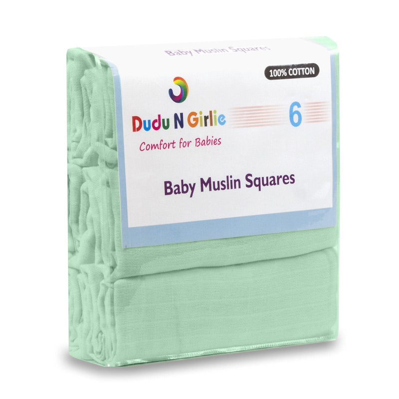[Australia] - Extra Large Muslin 70x70 Baby Muslin Squares | 100% Cotton Muslin Cloths for Baby | Soft Muslin Wash Cloths, Muslin Swaddle Blanket | Baby Essentials for Newborn (Mint, Pack of 6) 