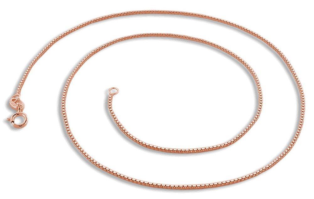 [Australia] - 925 Sterling Silver Rose Gold Plating Box Chain, 0.8 Dia 18 Inch 