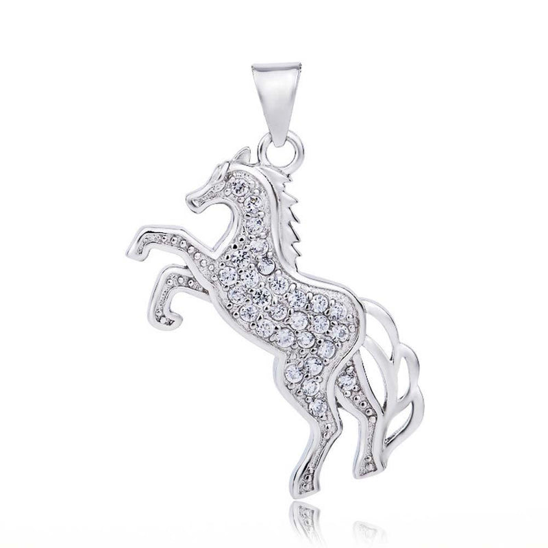 [Australia] - findout Horse Necklace for women sterling Silver Personality, tenacious, persistent Friendship Cubic Zirconia ground Horse Pendant Necklace Gift For Women Girls With Jewellery Box Silver Chain(f1008) 1 