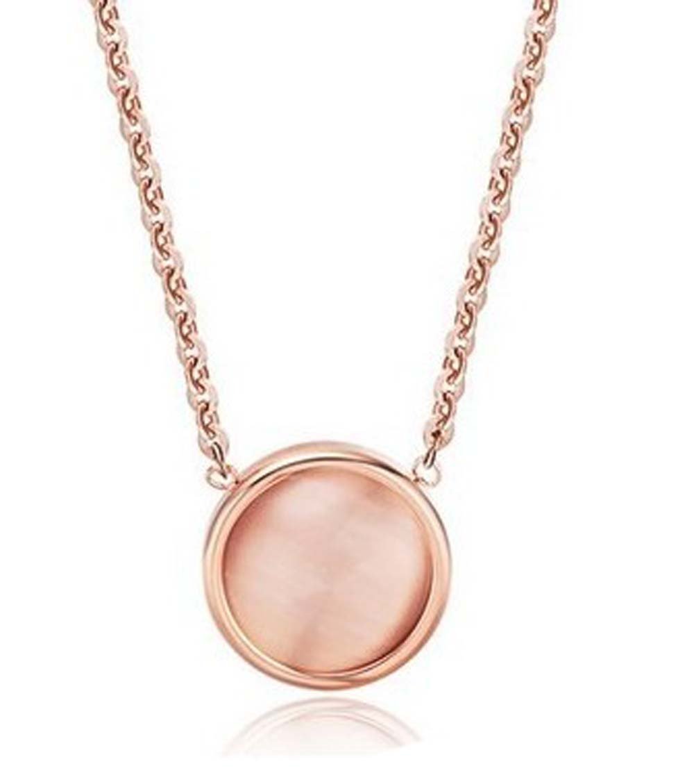 [Australia] - findout opal Necklace for women14K rose gold plated titanium steel opal bean pendant necklace Gift For Women Girls With Jewellery Box (f1380) 