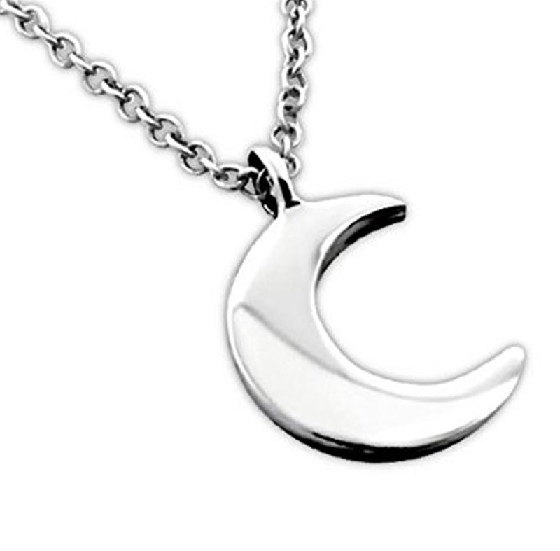 [Australia] - Discreet Sterling Silver Gift Necklace with Small Half Moon Pendant 
