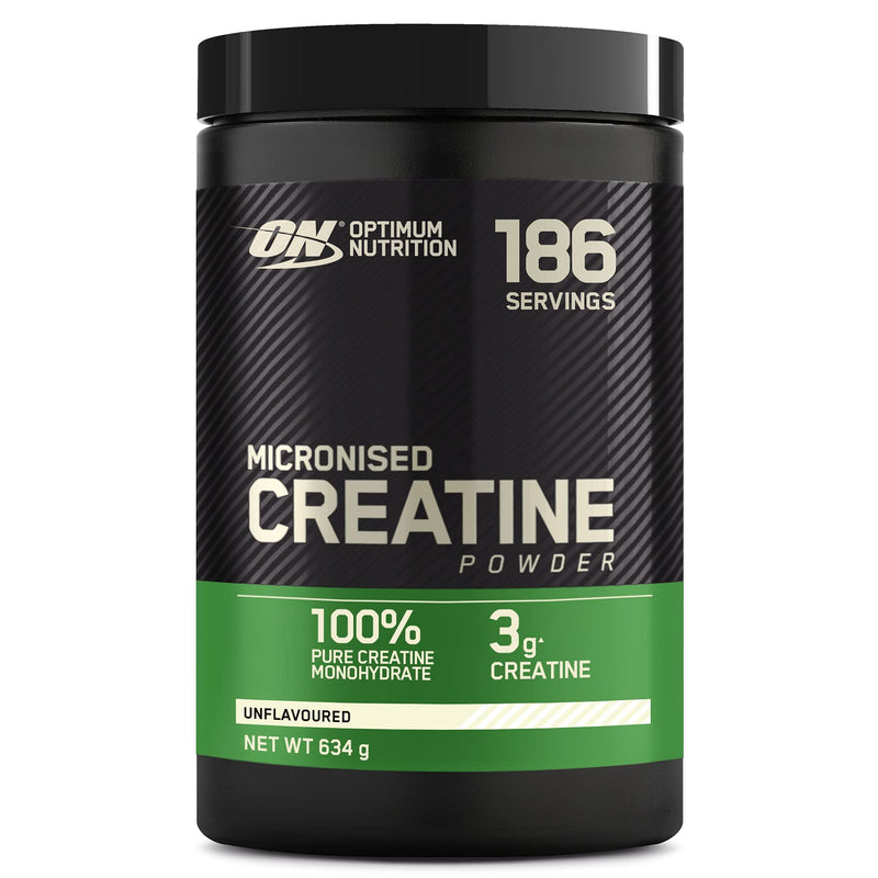 [Australia] - Optimum Nutrition Micronised Creatine Powder, Creatine Monohydrate Powder for Performance, Unflavoured, 186 Servings, 634 g, Packaging May Vary 