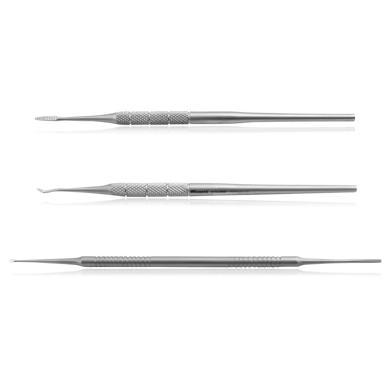 [Australia] - Blacks Files and Probe Podiatry Tools by Blizzard - German Forged - Blacks File Spoon and Swan Neck Probe Chiropodist Kit – Hospital Grade 3-Pcs Basic Set 
