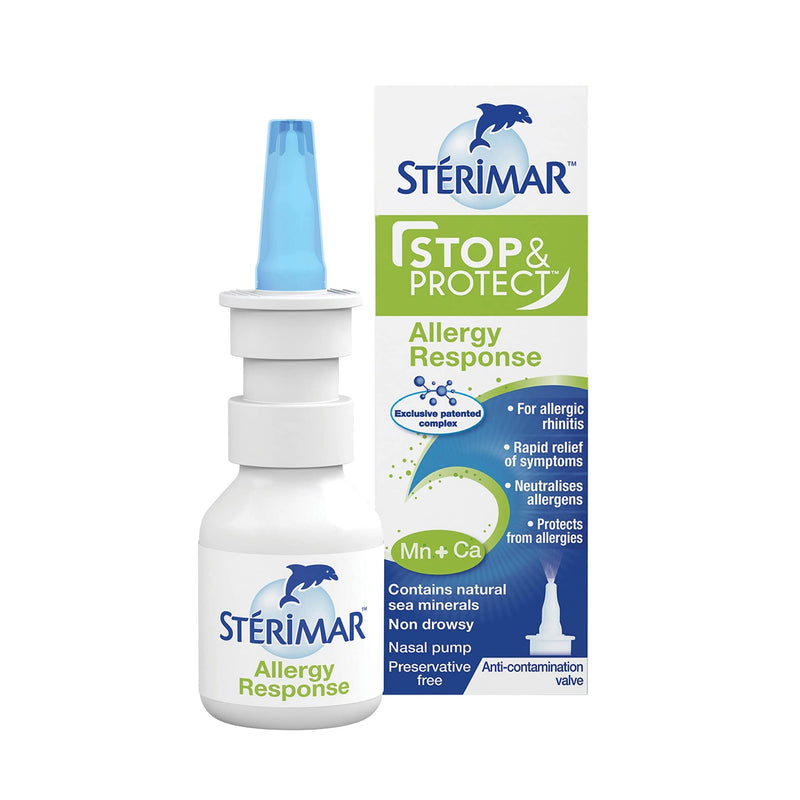 [Australia] - Sterimar Stop & Protect Allergy Response- 100% Natural Sea Water Based Nasal Spray with Added Manganese and Calcium- 20 ml Can White 20 ml (Pack of 1) 