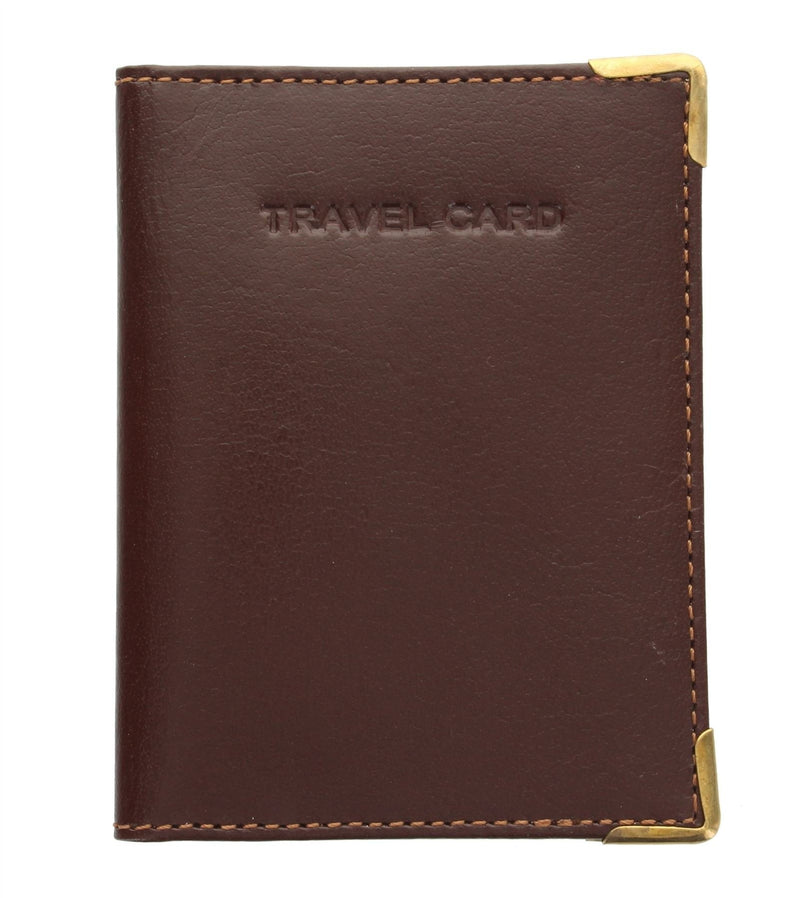 [Australia] - Visconti Leather Oyster Card/Travel Pass Holder with Metal Corner Protectors TC5 Chocolate 