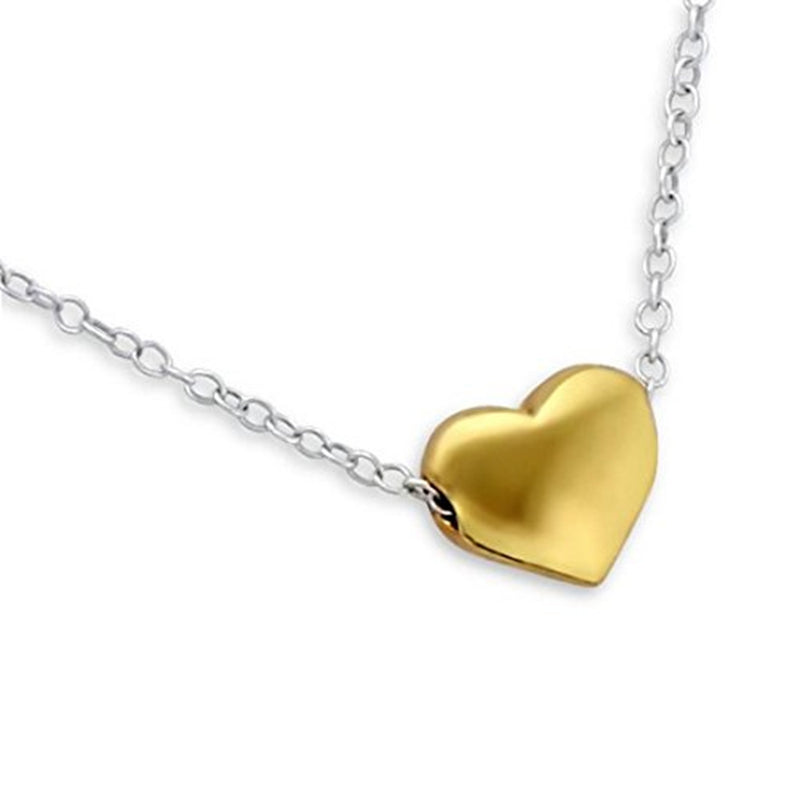[Australia] - Love Heart Necklace - Sterling Silver with Gold Plating 
