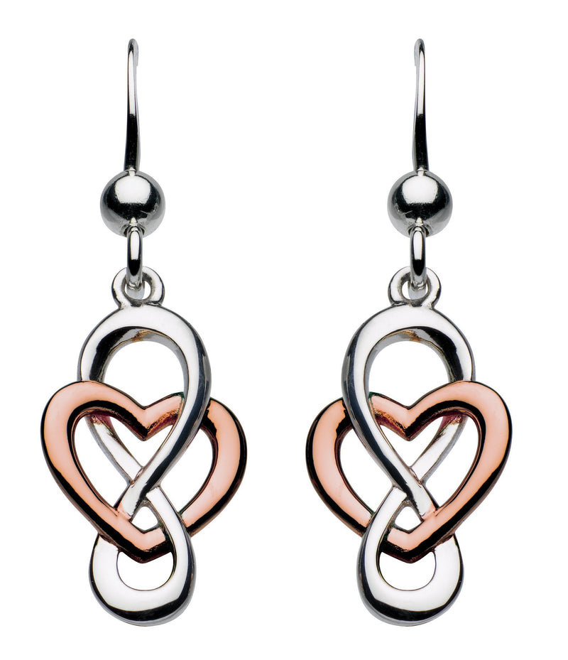 [Australia] - Heritage Sterling Silver Celtic Looped Heart Drop Earrings Rose Gold 