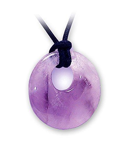 [Australia] - Natures Gift British Fossils Amethyst Crystal Donut Necklace 