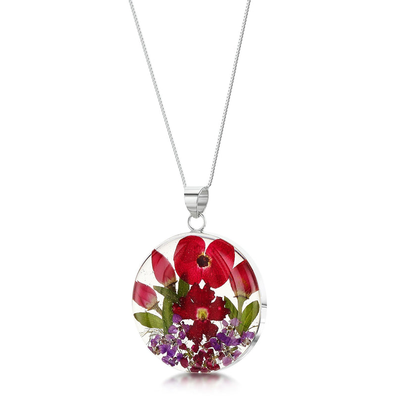 [Australia] - Shrieking Violet Sterling Silver Large Poppy/Rose Pendant & 18 