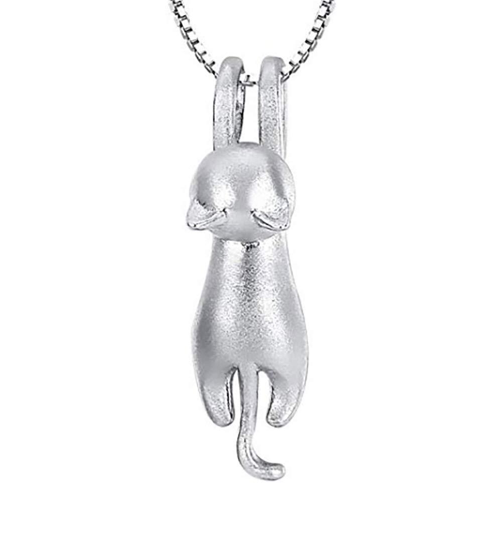 [Australia] - Ladies 925 Sterling Silver cat Pendant Necklace, for Women Girls,(f1581) 