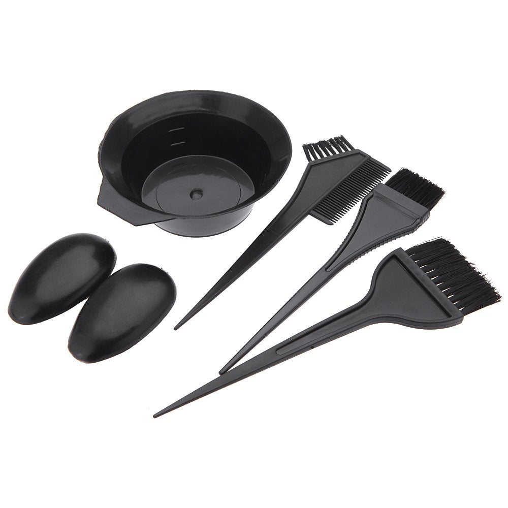 [Australia] - Hair Coloring Dyeing Kit Tint Tool Brush and Bowl Set Double-sided Coloring Comb, Hairdressing Brushes Bowl Combo Salon Hair Color Dye Tint Tool Set Kit, 6Pcs 