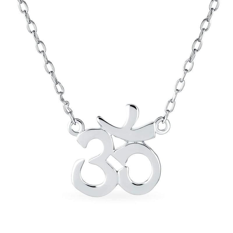 [Australia] - Bling Jewelry Sanskrit Symbol Yoga Spiritual Harmony Aum Om Ohm Pendant Necklace for Women 14K Gold Rose Plated 925 Sterling Silver 