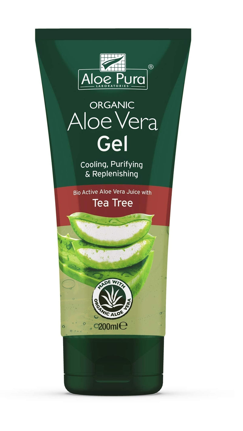 [Australia] - (4 PACK) - Aloe Pura - Aloe Vera Gel + Tea Tree | 200ml | 4 PACK BUNDLE 