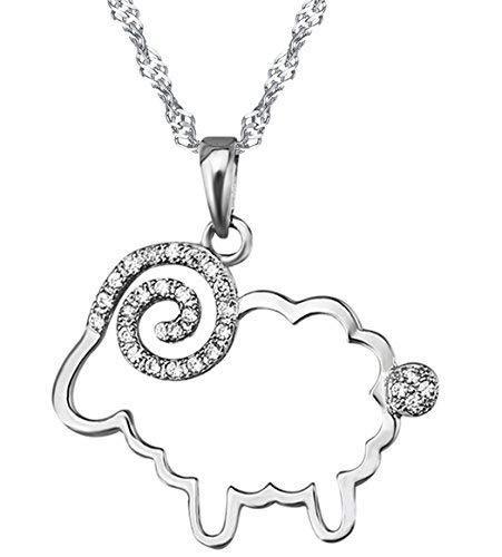 [Australia] - Unendlich U Infinite U 925 Sterling Silver Cubic Zirconia Little Sheep Pendant Necklace for Women/Girls 