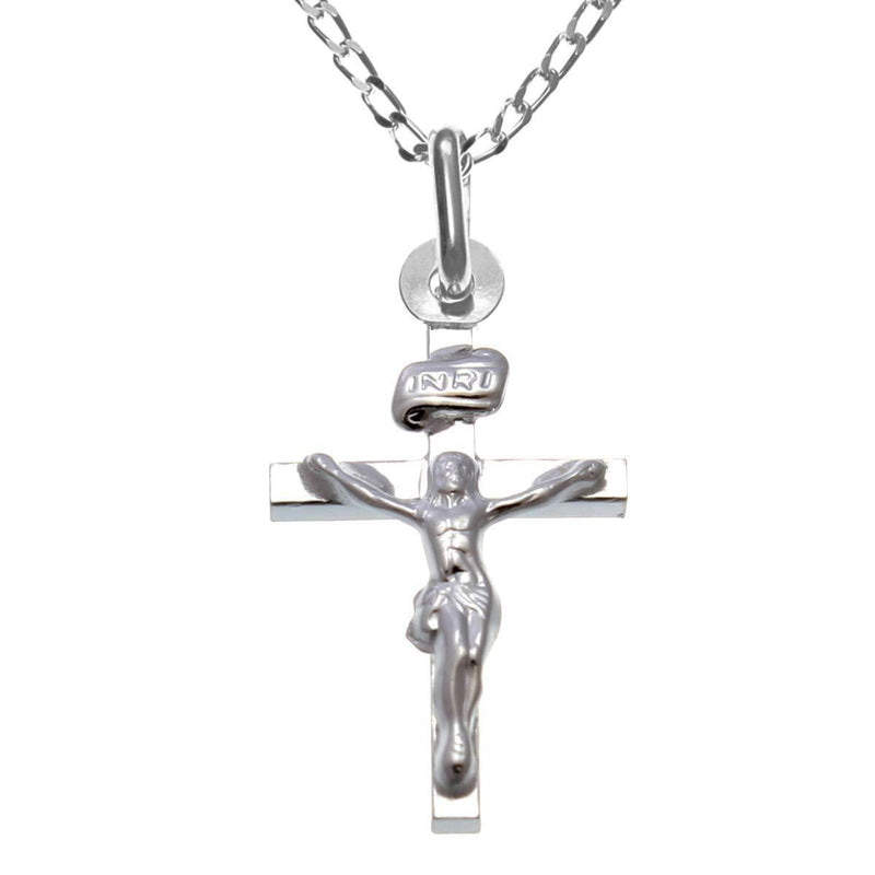 [Australia] - Sterling Silver Crucifix Cross Pendant Necklace With 18" Silver Chain & Jewellery Gift Box 