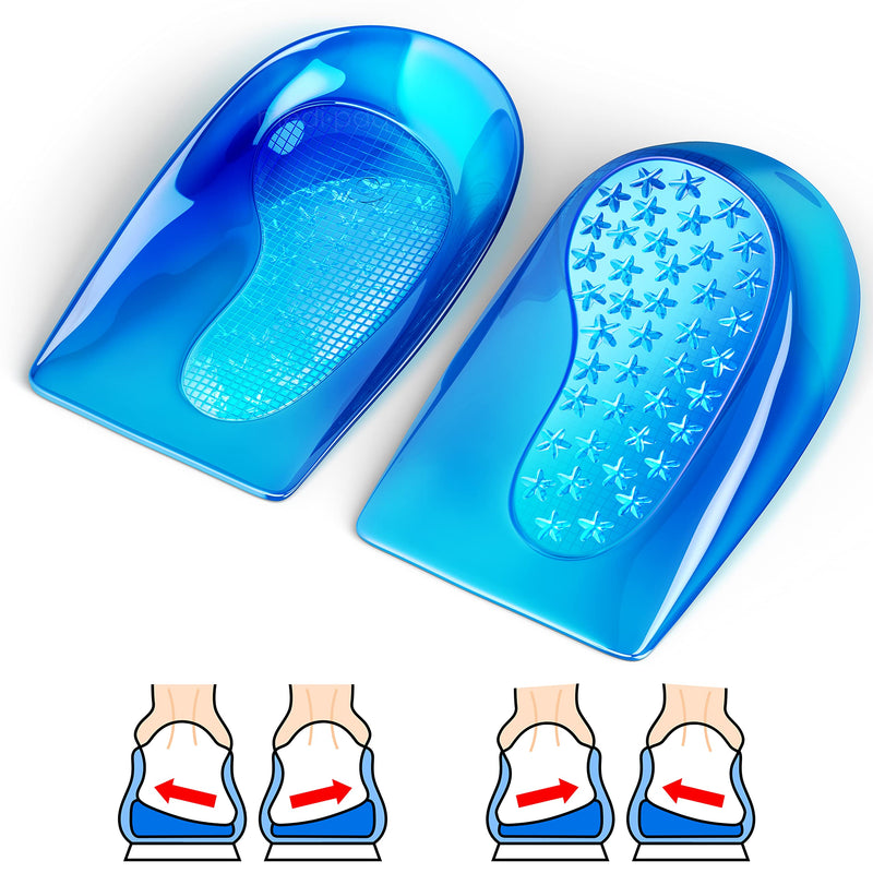 [Australia] - Medipaq Posture Correcting Gel Heel Levelling Supports - Angled Design Corrects Pronation or Supination - Plantar Fasciitis-Large 1x Pair - M/L (Size 8 - 12) 