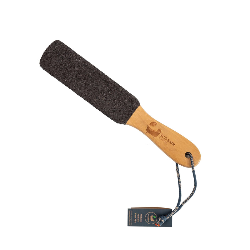[Australia] - Eco Bath Natural Pumice Foot File Hard Skin Remover for Women and Men - Callus & Dead Skin Remover for Feet with Wood Handle 