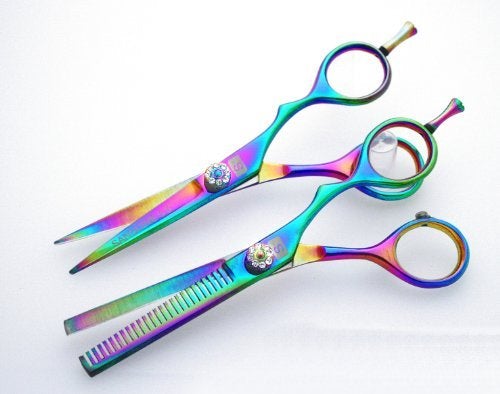 [Australia] - Set of Titanium Hair Scissors and Hair Thinning Scissors 5.5 inch (14cm) Presentation Case 
