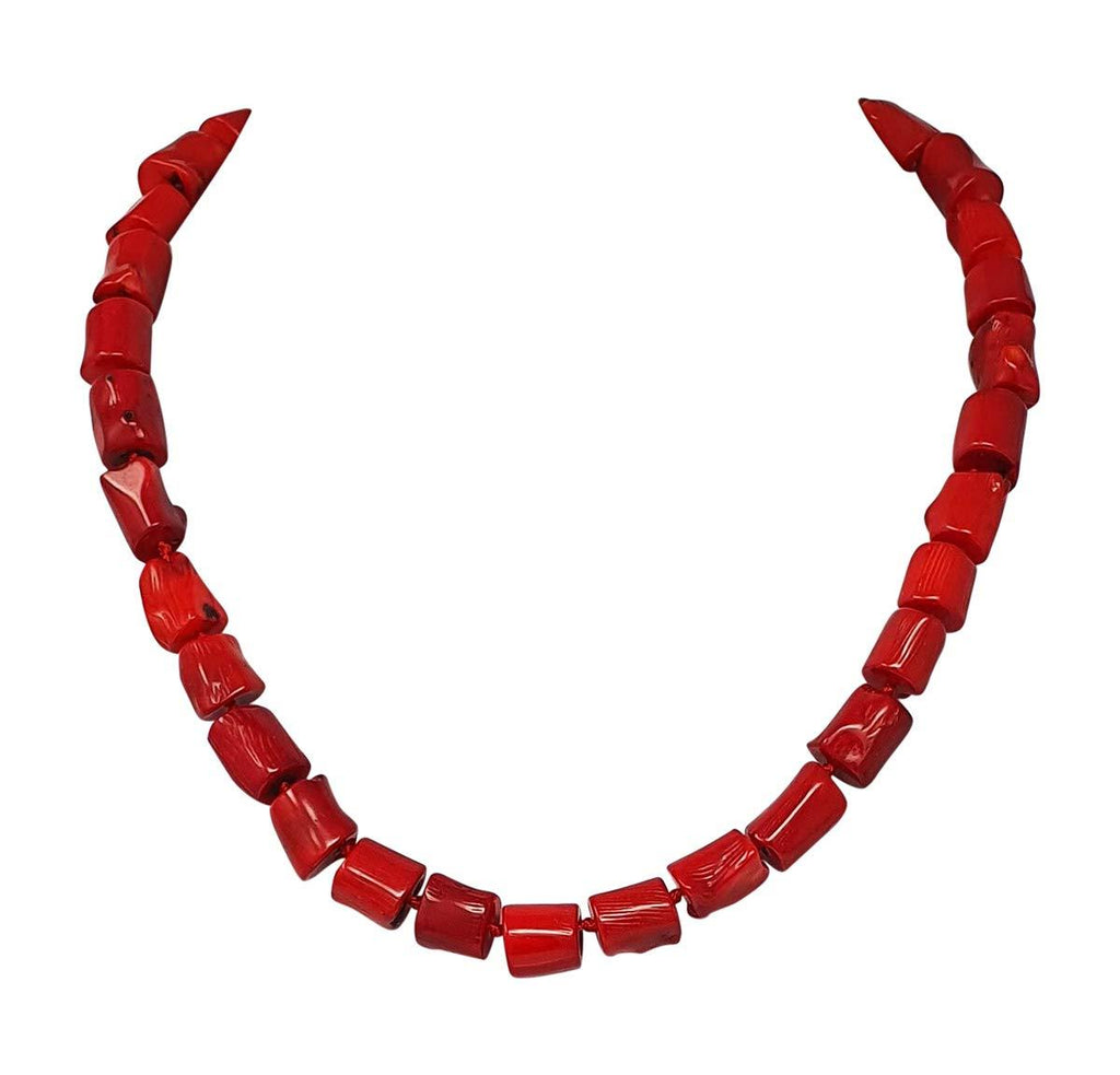 [Australia] - TreasureBay Red Coral womens Necklace 47cm with Lobster claw Clasp 