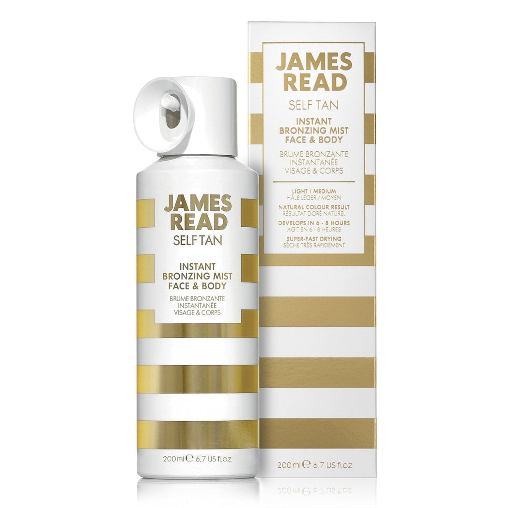 [Australia] - JAMES READ Instant Bronzing Mist for Face & Body 200ml LIGHT/MEDIUM All-Over Golden Glow Fast Drying & Long-Lasting Tanning Mist, Develops in 6-8 Hours Suits all Skin Tones Infused with Aloe Vera 