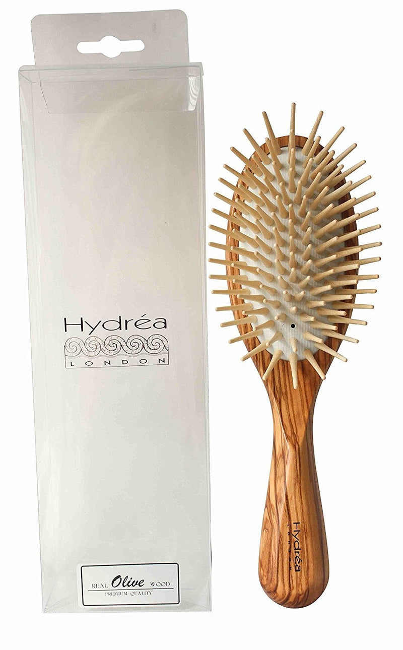 [Australia] - Hydr√©a London Olive Wood Anti Static Hair Brush With Extra Long Wood Pins WORW1 