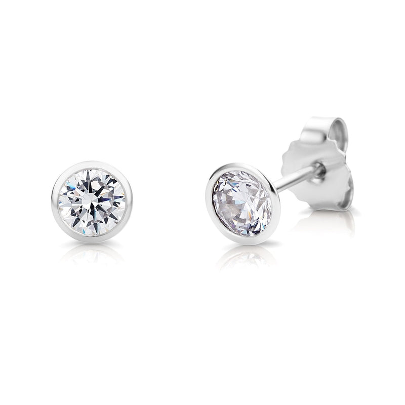 [Australia] - Miore Earrings Women studs Solitaire With brilliant cut Zirconia 925 Sterling Silver 
