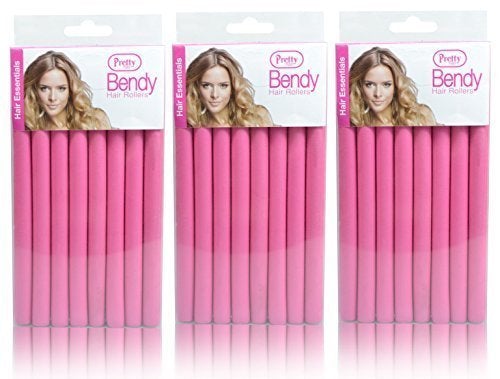 [Australia] - 24 Pretty Bendy Hair Rollers (3 x Packs of 8) - Create Curls & Waves Without the Need for Clips or Grips! 