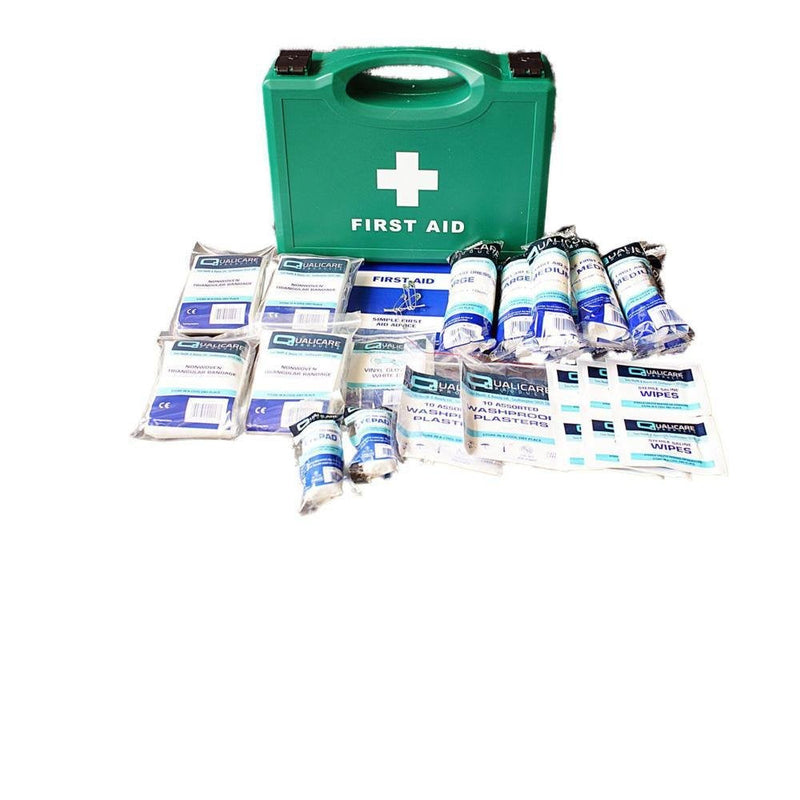[Australia] - Qualicare  HSE Emergency kit for 1-10 Person First Aid Kit Box |Contains 48 Hospital Grade Medical Supplies 