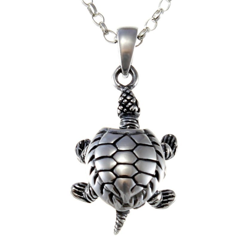 [Australia] - Sterling Silver Turtle Pendant Necklace With 18" Chain 