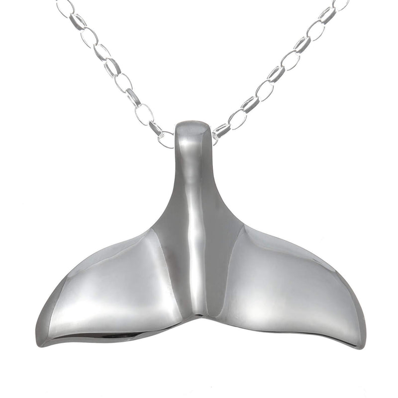 [Australia] - Sterling Silver Whale Tail Pendant Necklace With 18" Chain 