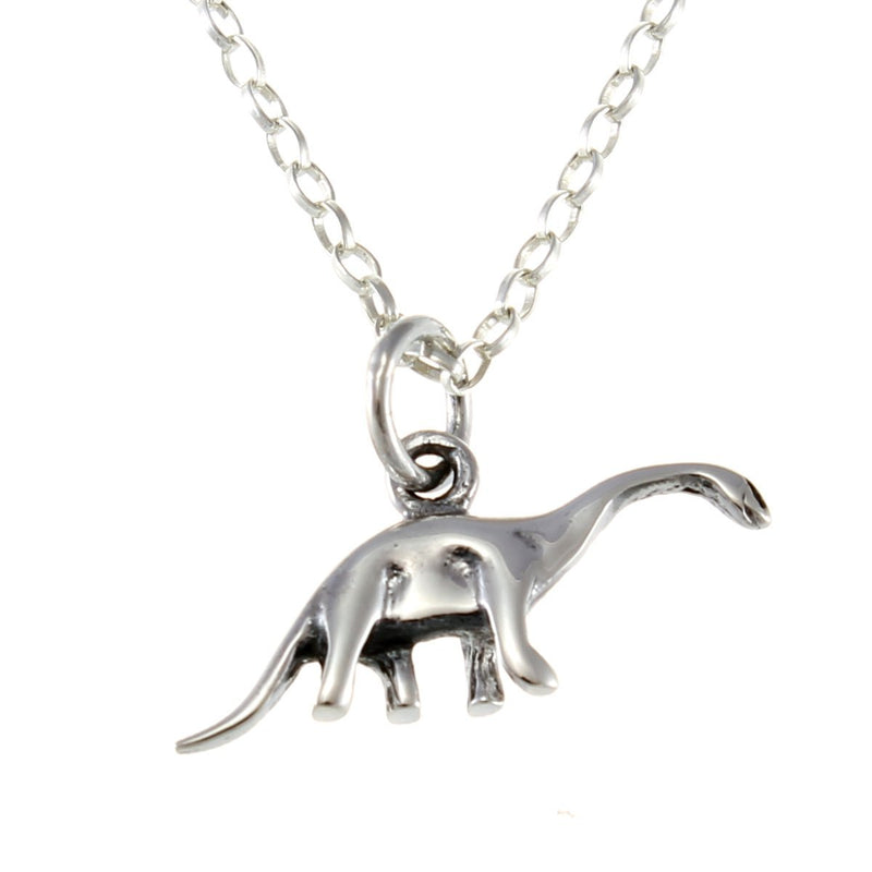 [Australia] - Sterling Silver Dinosaur Pendant Necklace With 18" Chain 