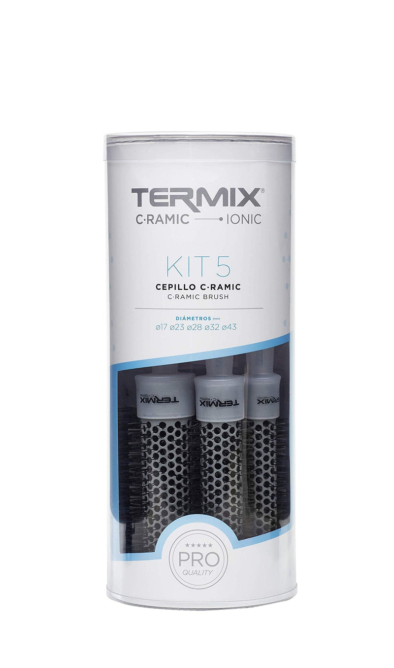 [Australia] - Pack Termix Ceramic round Hairbrush- Brushes that combines the latest ceramic and ionic technology preventing hair damage- it includes 5 diametres √ò 17, 23, 28 , 32 , 43 mm 