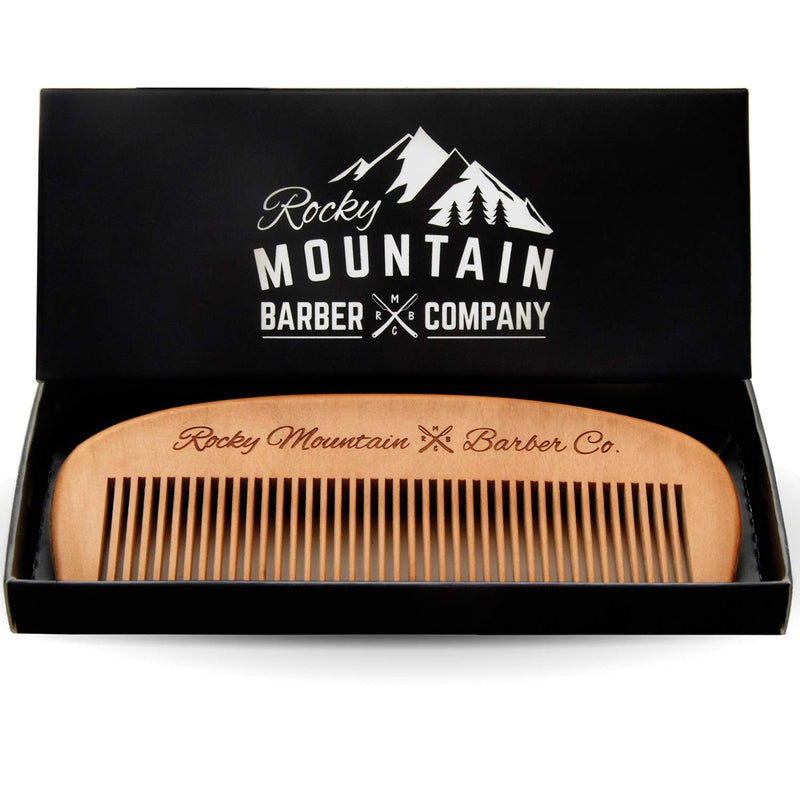 [Australia] - Hair Comb - Wood with Anti-Static & No Snag Handmade Brush for Beard, Head Hair, Mustache in Gift Box by Rocky Mountain 