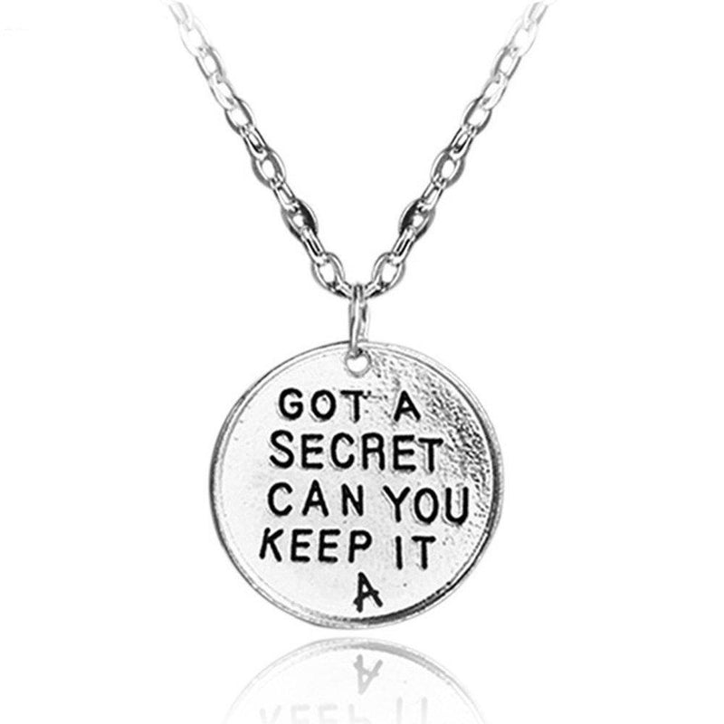 [Australia] - Beaux Bijoux Pretty Little Liars Inspired Got a Secret Can You Keep It Silver Tone Necklace 