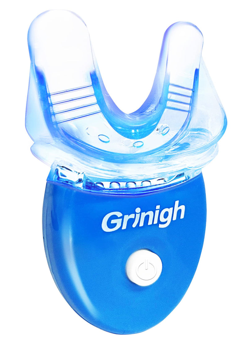 [Australia] - at-Home Teeth Whitening Light Accelerator with Matched Mouth Tray - Grinigh® - Powerful 5 LED Tubes for Teeth Whitening Treatment (Batteries Included)- Blue 1 Count (Pack of 1) 