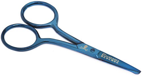 [Australia] - The Bluebeards Revenge, Beard and Moustache Scissors in Metallic Blue, for Facial Hair, Beards, Moustache, Nose and Ear Hair 