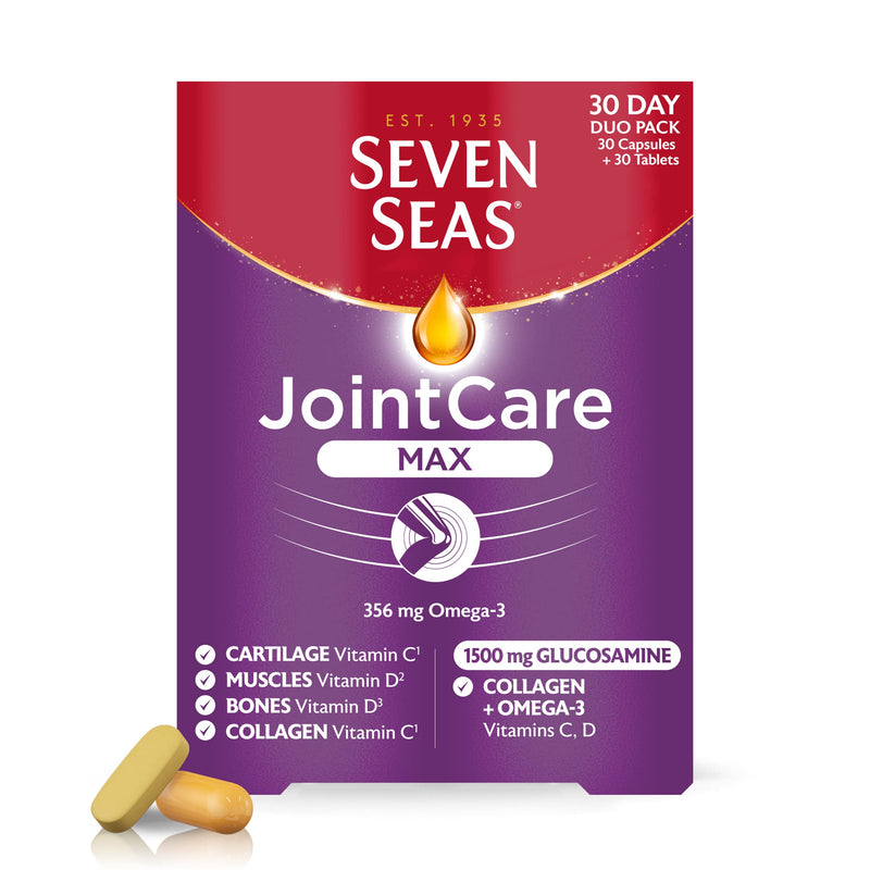 [Australia] - Seven Seas JointCare Supplements, Max, 60 Capsules, 356 mg Omega-3, Vitamin D & C, + Zinc, With Collagen & Glucosamine, EPA & DHA 