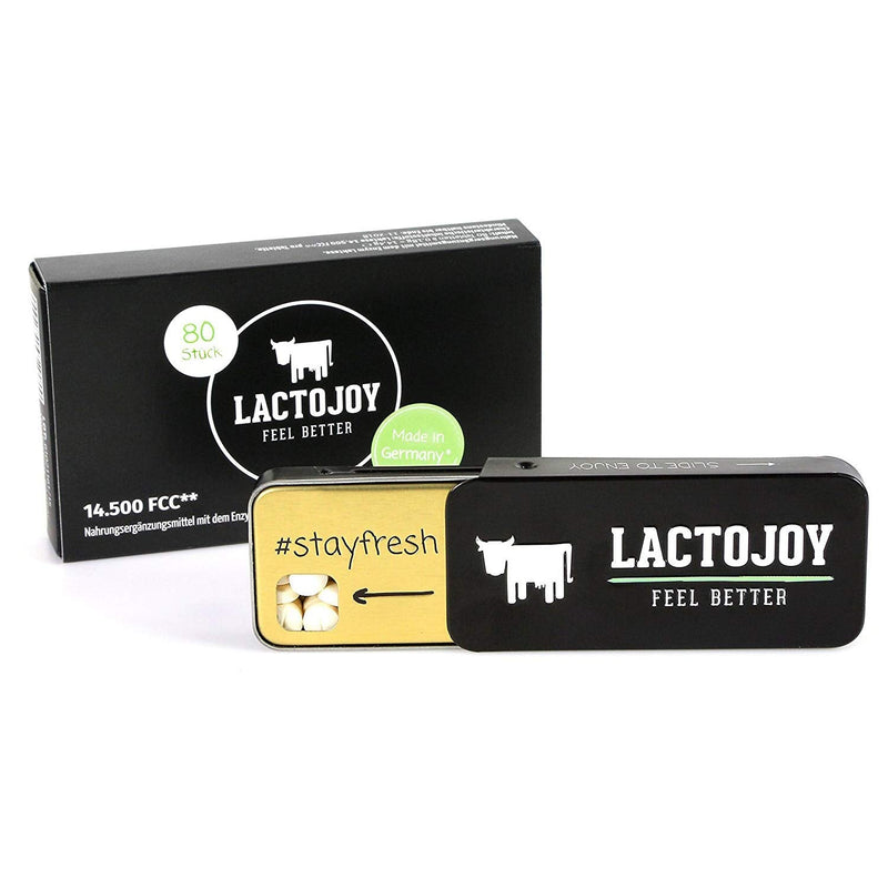 [Australia] - LactoJoy Lactase Tablets | Helps with Lactose Intolerance | Contains 80 Pcs. of Extra-Strength Dose (14,500 FCC) Lactase Enzyme Tablets | 100% Vegan | Supports The Lactose Digestion | Chemical Free 