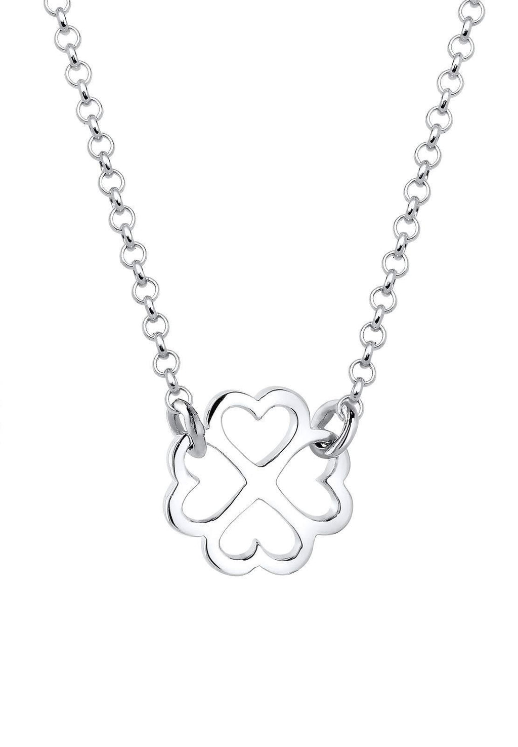 [Australia] - Elli Women's 925 Sterling Silver Necklace Chain with Pendant Clover Lucky Charm Filigree Trend Icon Blue 